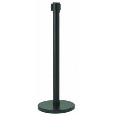 Aarco HBK-10_GN Black 40" Crowd Control / Guidance Stanchion with 120" Green Retractable Belt