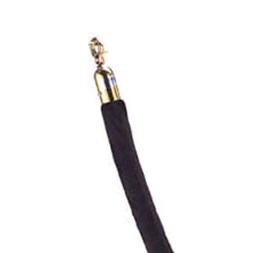 Aarco TR-25 Black 5' Stanchion Rope with Satin Ends for Rope Style Crowd Control / Guidance Stanchion