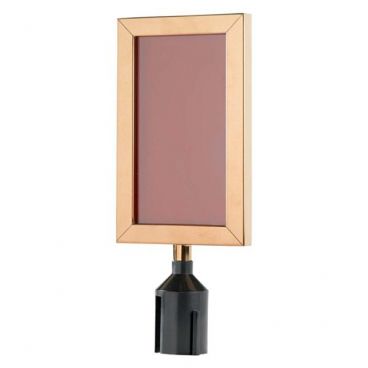 Aarco VSF118B 11 1/8" x 8 5/8" Brass Finish Vertical Removable Steel Stanchion Sign Frame