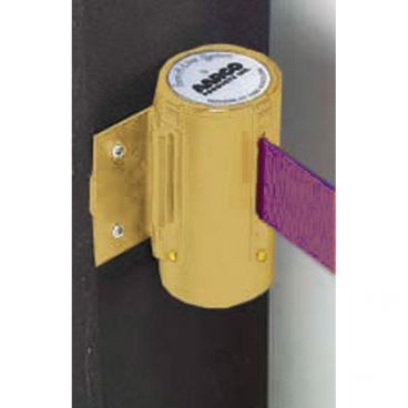 Aarco WM-7B_PU Brass Wall Mount 84" Purple Retractable Belt