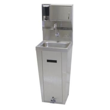 Advance Tabco 7-PS-95 Hands Free Hand Sink with Pedestal Base and Soap and Towel Dispenser