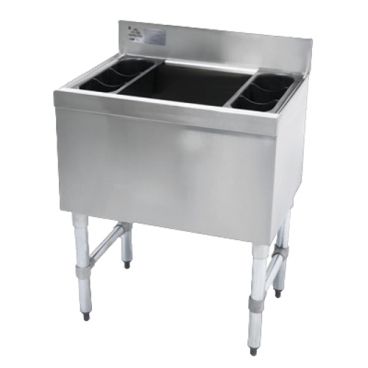 Advance Tabco SLI-12-30-10 Stainless Steel 30" x 18" Underbar Ice Bin/Cocktail Unit, 10-Circuit Cold Plate