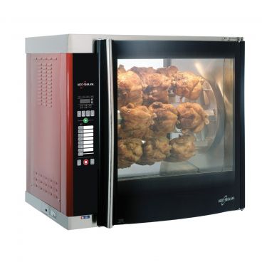 Alto-Shaam AR-7E-DBLPANE 39 1/16" Double Pane Curved Glass Rotisserie Oven With 7 Angled Spits, 240V/3P