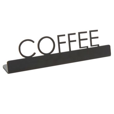 American Metalcraft SBC5 Stainless Steel Black 5" x 3/4" x 1 1/2" Laser-Cut Tabletop "Coffee" Sign