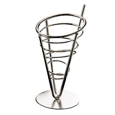 American Metalcraft SS59 Stainless Steel 1-Cone Basket – 5" x 9"