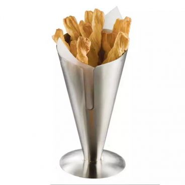 American Metalcraft SSFC9 8 3/4" Satin Finish Stainless Steel Slotted Conical Fry Holder