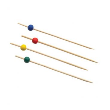 Tablecraft BAMBA35 3.5" Assorted Colors Bamboo Wood Pick Pack