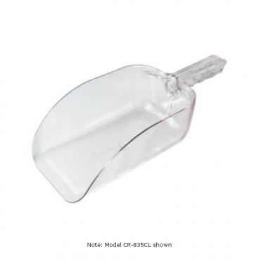 Bar Maid CR-83CL 32 Oz. Clear Polycarbonate Scoop with Flat Bowl and Hook Handle