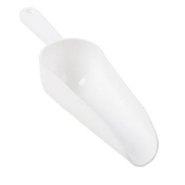 Bar Maid CR-854W 4 Oz. White Polyethylene Scoop with Round Bowl and Hole Handle