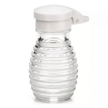 Tablecraft BH2MPW 2 oz. Glass Beehive Salt & Pepper Shaker with White Moisture Proof ABS Top