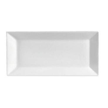 CAC KSE-43 11-5/8" Porcelain Kingsquare Rectangular Platter/Super White