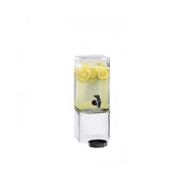 Cal-Mil 1112-1INF 1.5 Gallon Square 18 1/2" x 7 1/4" x 9 1/4" Glass Beverage Dispenser with Infusion Chamber