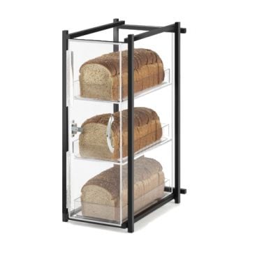 Cal-Mil 1155-13 9 1/2" x 14 1/2" x 19 3/4" One by One Three Tier Black Bread Display Case