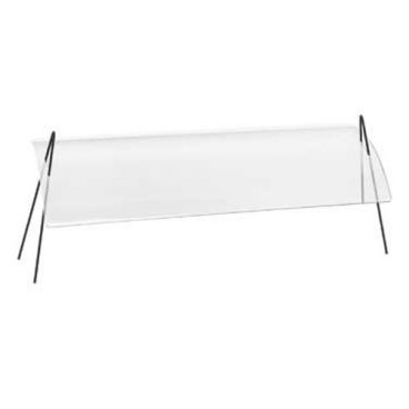 Cal-Mil 1458-30 Clear 30 Inch Wide Rectangular Acrylic Portable Single-Face Sneezeguard With 2 Black Iron Wire Legs