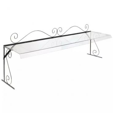 Cal-Mil 710-4 Aqua Collection 48" Wide Acrylic Single-Face Portable Glacier Buffet Sneezeguard With Black Iron Wire Frame