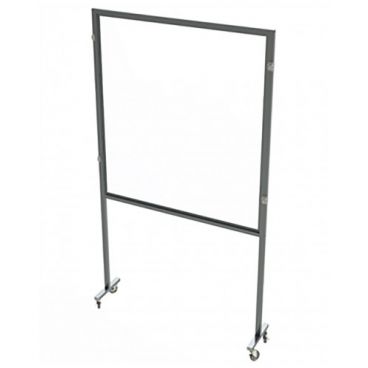 Cal-Mil 22142-48 Clear 48" Wide Mobile Partition With Acrylic Top Panel, Aluminum H-Frame And 4 Locking Casters