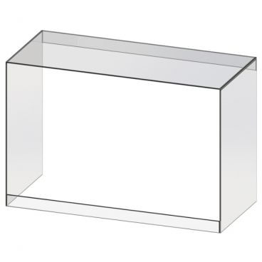 Cal-Mil 22145-36 Box Style Clear 24" High x 36" Wide Acrylic Portable Sneezeguard With 2 Side Supports