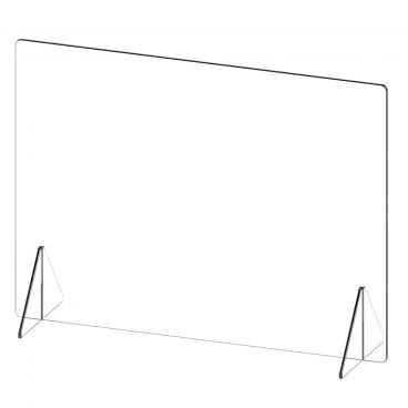 Cal-Mil 22169-31NW Clear 23" High x 31" Wide Plastic Register Shield with 2 Triangle Base Feet
