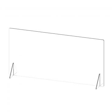 Cal-Mil 22169-47NW Clear 23" High x 47" Wide Plastic Register Shield with 2 Triangle Base Feet