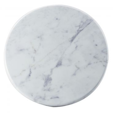 Cal-Mil 3656-12-81M 12" x 3/4" Round Carrara Marble/Melamine Serving Tray