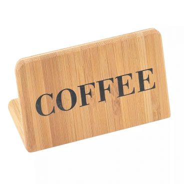 Cal-Mil 606-1 3" x 2" Bamboo "Coffee" Beverage Sign