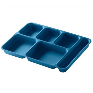 Cambro 10146DCP414 Teal 10 Inch x 14 Inch 6-Compartment Rectangular Co-Polymer Separator Compartment Tray