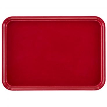Cambro 1318221 Ever Red 12 5/8 Inch x 17 3/4 Inch Rectangular Fiberglass Camtray Cafeteria Serving Tray
