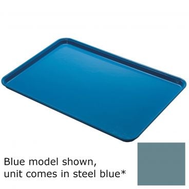 Cambro 1826CL674 Steel Blue 17 7/8 Inch x 25 3/4 Inch Rectangular Fiberglass Camlite Tray