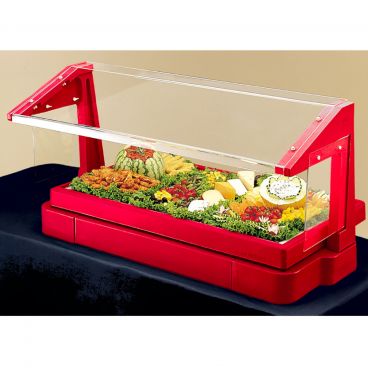 Cambro BBR720158 Hot Red 74 Inch Table Top Food Bar w/ Sneeze Guard