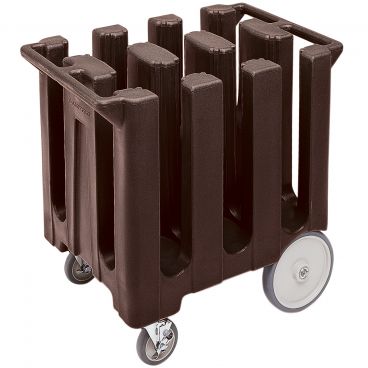 Cambro DC700131 Dark Brown Poker Chip Style Polyethylene Dish Cart with Vinyl Cover