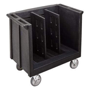 Cambro TDC30110 Black Adjustable Polyethylene Tray and Dish Cart with Vinyl Cover