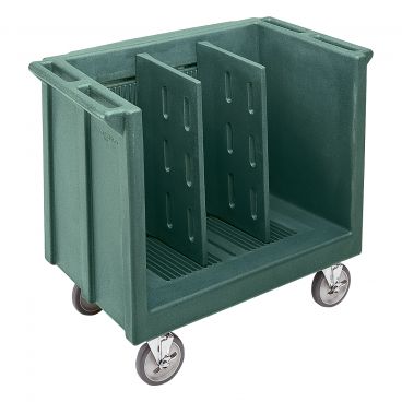 Cambro TDC30192 Granite Green Adjustable Polyethylene Tray and Dish Cart with Vinyl Cover