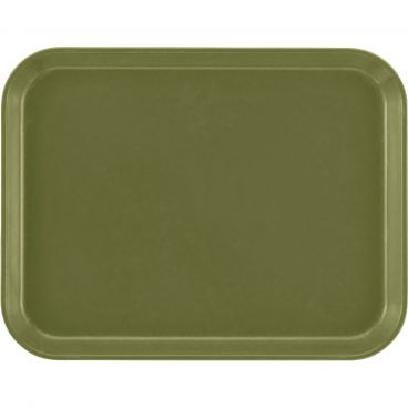 Cambro 1014428 Olive Green 10 5/8 Inch x 13 3/4 Inch Rectangular Fiberglass Camtray Cafeteria Serving Tray