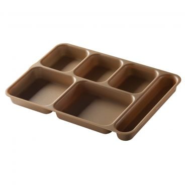 Cambro 10146DCW133 Beige 10 Inch x 14 Inch 6-Compartment Rectangular Polycarbonate Camwear Separator Compartment Tray