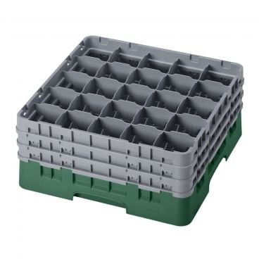 Cambro 25S738119 Sherwood Green 25 Compartment 3-1/2 Inch Full Size Camrack Glass Rack