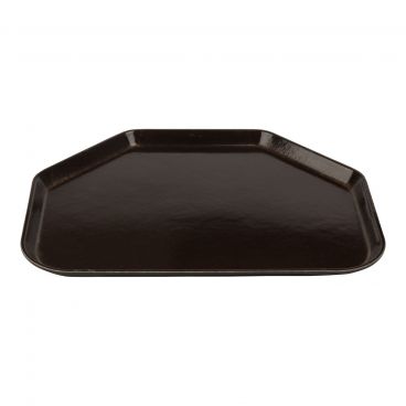 Cambro 1520TR116 Brazil Brown 14 9/16 Inch x 19 1/2 Inch Trapezoid Fiberglass Camtray Cafeteria Serving Tray