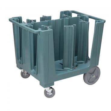 Cambro ADCS401 Slate Blue Polyethylene 6 Tower Adjustable Dish Cart w/ Vinyl Dust Cover