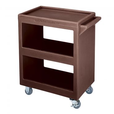 Cambro BC2254S131 Dark Brown 28 Inch Plastic Open Side Standard Service Cart with 3" Swivel Casters