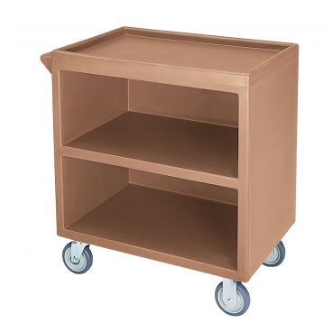 Cambro BC330157 Coffee Beige 33-1/8 Inch Three Shelf Standard Service Cart with Three Enclosed Sides