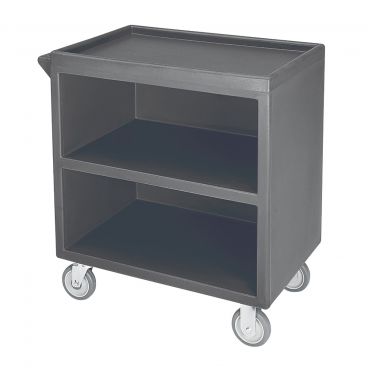 Cambro BC3304S191 Granite Gray 33-1/8 Inch Three Shelf Standard Service Cart with Three Enclosed Sides and 5" Swivel Casters