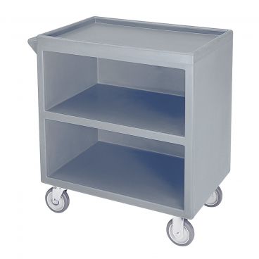 Cambro BC3304S401 Slate Blue 33-1/8 Inch Three Shelf Standard Service Cart with Three Enclosed Sides and 5" Swivel Casters