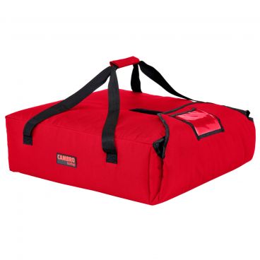 Cambro GBP220521 Red 20 3/4" Wide 6 1/2" High 600-Denier Polyester Insulated Standard GoBag Pizza Delivery Bag Holds (2) 20" Or (3) 18" Pizza Boxes