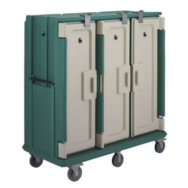 Cambro MDC1520T30192 Granite Green Tall 3 Compartment 30 Tray Meal Delivery Cart