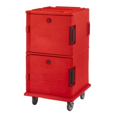 Cambro UPC1600158 Hot Red Ultra Camcart Front Loading Insulated Food Pan Hold and Transport Cart