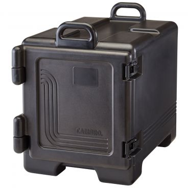 Cambro UPC300110 Black 17" Wide Ultra Camcarrier Series Front-Loading 8" Deep Insulated Polyethylene Stackable Food Pan Carrier For Full-Size GN Food Pans