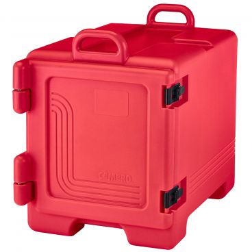 Cambro UPC300158 Hot Red 17" Wide Ultra Camcarrier Series Front-Loading 8" Deep Insulated Polyethylene Stackable Food Pan Carrier For Full-Size GN Food Pans