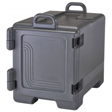 Cambro UPC300615 Charcoal Gray 17" Wide Ultra Camcarrier Series Front-Loading 8" Deep Insulated Polyethylene Stackable Food Pan Carrier For Full-Size GN Food Pans