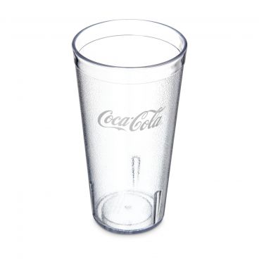 Carlisle 52203550A Clear Coca-Cola® SAN Plastic Textured Stackable 20 oz. Tumbler