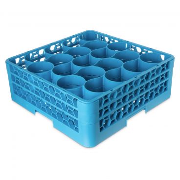 Carlisle RW20-114 Carlisle Blue OptiClean NeWave 20 Compartment Glass Rack with 2 Extenders
