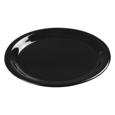 Carlisle 3300403 Black Melamine Sierrus Narrow Rim Round Dinner Plate 24/Case - 9" Diameter